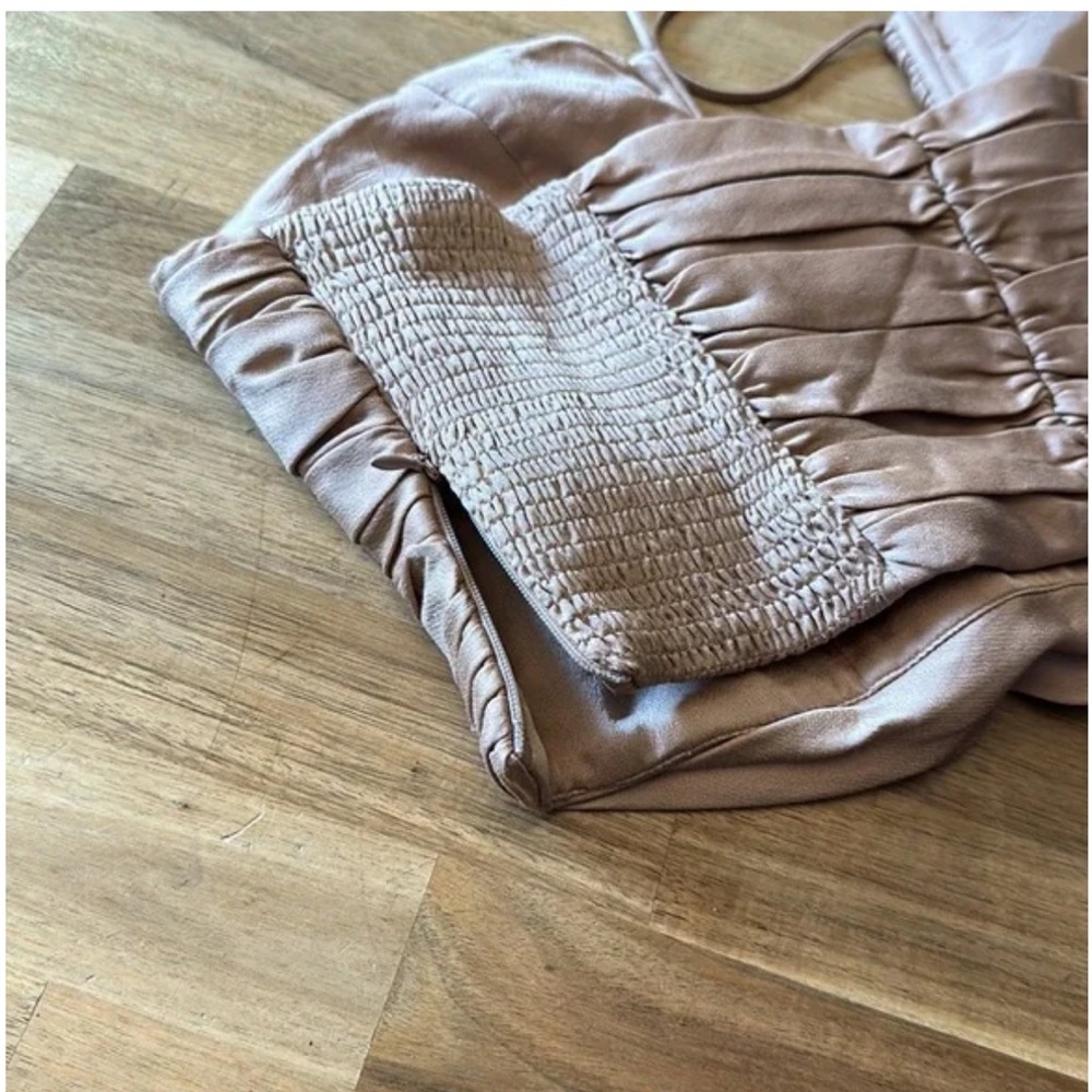 Zara Tan Ruched Crop Top - Picture 13 of 14